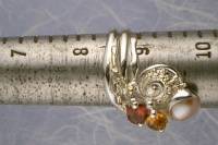 anillo plata de ley y oro 585 con piedras de moda, anillo para mujeres de plata de ley con piedras, joyas de autor plata de ley con piedras para mujeres, anillo Ajustable