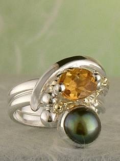 anillo plata de ley y oro 585 con piedras de moda, anillo para mujeres de plata de ley con piedras, joyas de autor plata de ley con piedras para mujeres, anillo Ajustable 2791