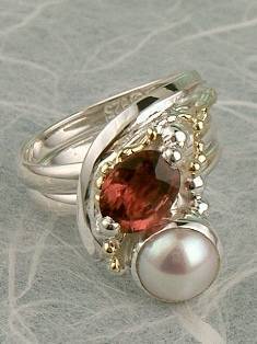 anillo plata de ley y oro 585 con piedras de moda, anillo para mujeres de plata de ley con piedras, joyas de autor plata de ley con piedras para mujeres, anillo Ajustable 9037