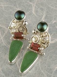 artisan made handcrafted jewelry,, jewellery with colour stones, jewellery with natural gemstones, jewellery with real pearls, where to buy jewellery for mature womens, jewellery from mixed metals with gemstones, earrings 4529