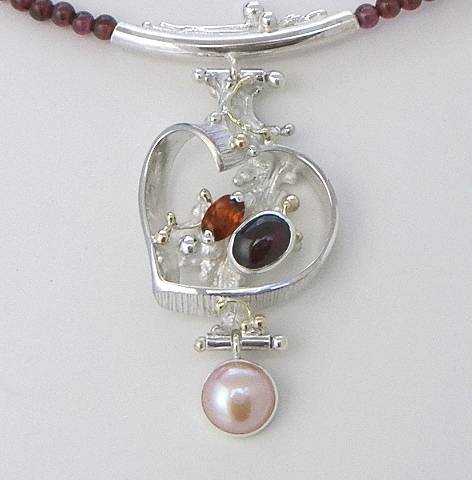 artisan made handcrafted jewelry,, jewellery with colour stones, jewellery with natural gemstones, jewellery with real pearls, where to buy jewellery for mature womens, jewellery from mixed metals with gemstones,  #Necklace 7461