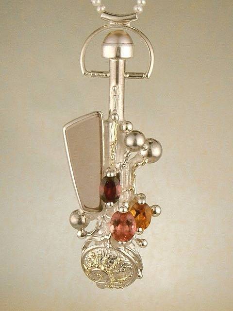 Gregory Pyra Piro Unikat Schmuckkunst Sterlingsilber und Gold Parfümfläsche #Anhänger Artikelnummer 1800