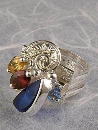jewelry with semi precious stones, jewelry with facet cut gemstones, jewelry with natural pearls, jewelry with natural stones and pearl, Gregory Pyra Piro ring 9143