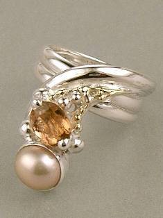 Григорій Пира Піро Природи Дизайн Перстень з Срібла і 18-Каратного Золота з Каменями 1785