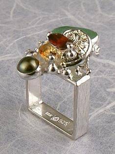 artisan made handcrafted jewelry,, jewellery with colour stones, jewellery with natural gemstones, jewellery with real pearls, where to buy jewellery for mature womens, jewellery from mixed metals with gemstones, facet cut citrine and #Garnet #Ring 4264
