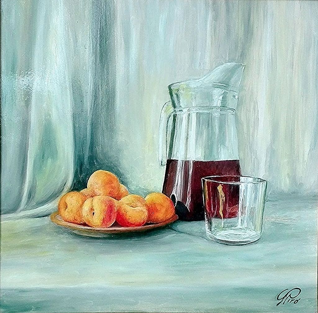 Gemälde, Aprikosen und Saft, Gregory Pyra Piro