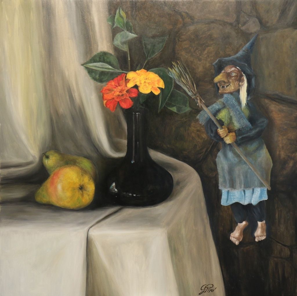 Gemälde, Birnen und Blumen, Stilleben, Gregory Pyra Piro