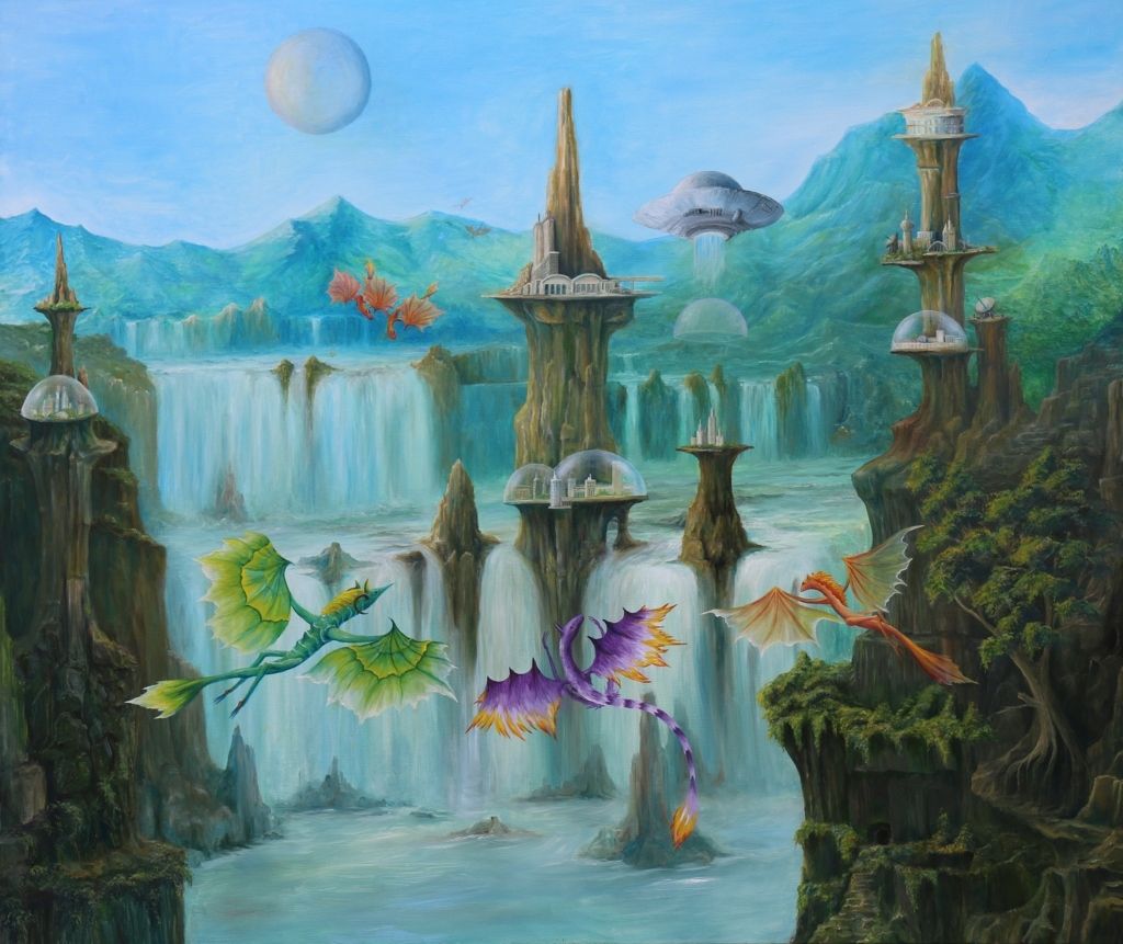 Gregory Pyra Piro Kunst, Gregory Pyra Piro Surrealismus-Gemälde, Gregory Pyra Piro Öl auf Leinwand-Gemälden