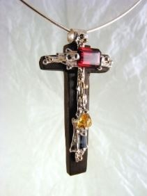 artisan made handcrafted jewelry,, jewellery with colour stones, jewellery with natural gemstones, jewellery with real pearls, where to buy jewellery for mature womens, jewellery from mixed metals with gemstones,  #Cross #Pendant 2741