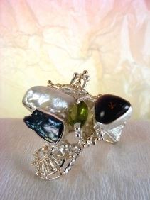 gregory pyra piro art jewellery, silver and gold jewellery with gemstones, gold and silver jewellery with gemstones and pearls, #Ring 8932