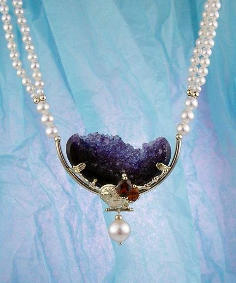 artisan made handcrafted jewelry,, jewellery with colour stones, jewellery with natural gemstones, jewellery with real pearls, where to buy jewellery for mature womens, jewellery from mixed metals with gemstones,  #Necklace 8921