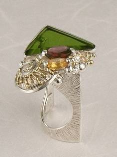 artisan made handcrafted jewelry,, jewellery with colour stones, jewellery with natural gemstones, jewellery with real pearls, where to buy jewellery for mature womens, jewellery from mixed metals with gemstones, facet cut citrine and #Garnet #Ring 9054