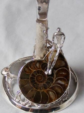 Calice, Argent Massif, Or 585, Grenat, Perle, Ambre, Ammonite, Gregory Pyra Piro