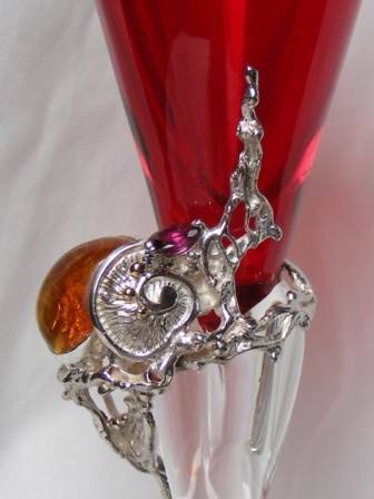 Calice, Argent Massif, Or 585, Grenat, Perle, Ambre, Ammonite, Gregory Pyra Piro