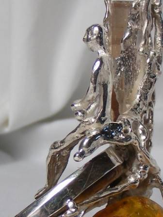 Calice, Argent Massif, Or 585, Grenat, Perle, Ambre, Ammonite, Gregory Pyra Piro