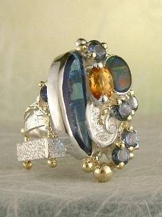 Gregory Pyra Piro #Schmuckkunst Handgemachter Unikatschmuck Original von Handwerker in Silber und Gold mit #Opal Unikat #Ring Nr. 5731