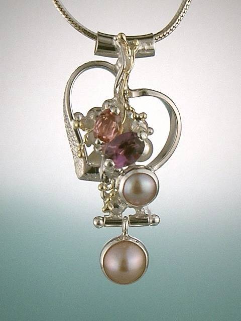 artisan made handcrafted jewelry,, jewellery with colour stones, jewellery with natural gemstones, jewellery with real pearls, where to buy jewellery for mature womens, jewellery from mixed metals with gemstones,  #Pendant 2478