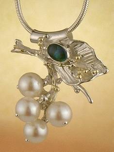 Григорій Пира Піро Стерлінгового Дизайн Підвіска з Срібла і 18-Каратного Золота з Каменями 8382