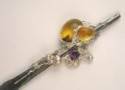 Gregory Pyra Piro Paper Knife, Stainless Steel, Sterling Silver, Amethyst, Pearls