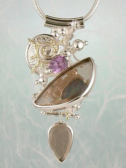 Gregory Pyra Piro #Schmuckkunst Handgemachter Unikatschmuck Original von Handwerker in Silber und Gold mit #Opal Unikat #Anhängerschmuck Nr. 1893