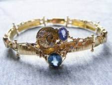 Gregory Pyra Piro original handgjorda armband, tanzanite, blå safir, diamanter