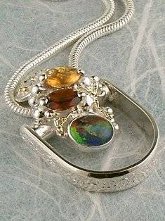 artisan made handcrafted jewelry,, jewellery with colour stones, jewellery with natural gemstones, jewellery with real pearls, where to buy jewellery for mature womens, jewellery from mixed metals with gemstones, facet cut citrine and #Garnet #Ring Pendant 7834