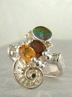 artisan made handcrafted jewelry,, jewellery with colour stones, jewellery with natural gemstones, jewellery with real pearls, where to buy jewellery for mature womens, jewellery from mixed metals with gemstones, facet cut citrine and #Garnet #Ring Pendant 7834