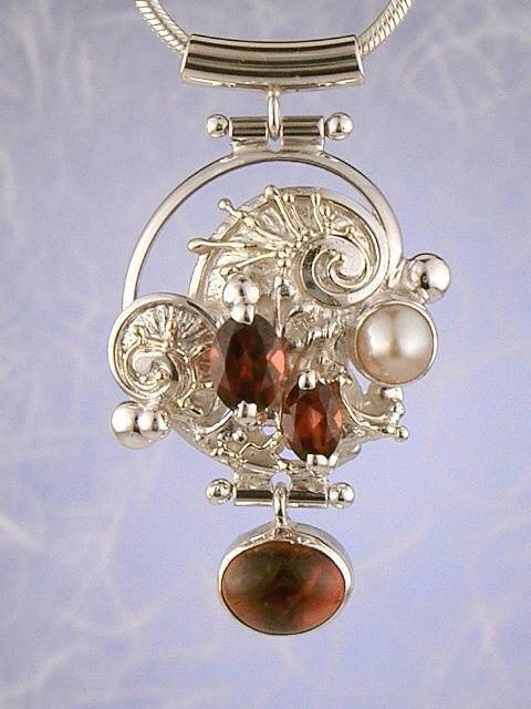artisan made handcrafted jewelry,, jewellery with colour stones, jewellery with natural gemstones, jewellery with real pearls, where to buy jewellery for mature womens, jewellery from mixed metals with gemstonesgregory pyra piro pendant #6493