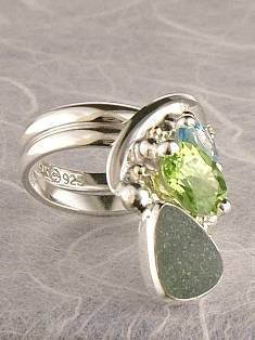 anillo plata de ley y oro 585 con piedras de moda, anillo para mujeres de plata de ley con piedras, joyas de autor plata de ley con piedras para mujeres, anillo Ajustable 4538