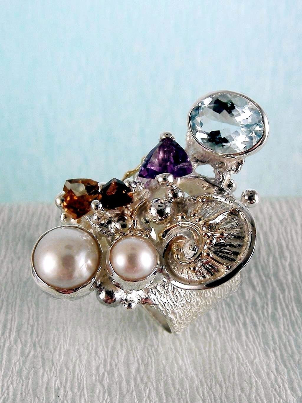 wearable art jewelry, jewelry to wear, jewelry made to orderGregory Pyra Piro ring 2050, rings for women with blue topaz and pink tourmaline, rings for women with amethyst and blue topaz, rings for women with pink tourmaline and pearl, rings for women with blue topaz and pearl, mixed metal rings in silver and gold, rings in art and craft galleries