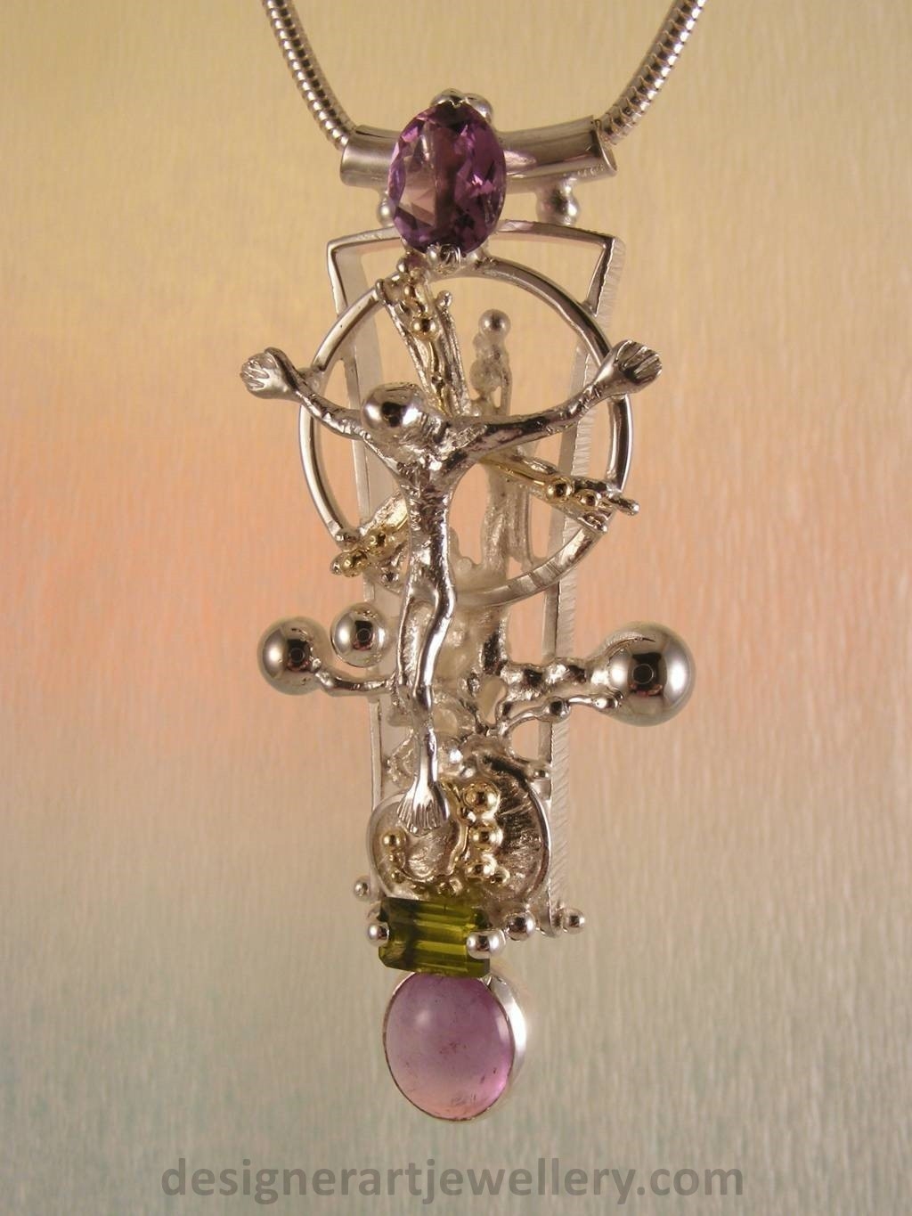artisan made handcrafted jewelry, luxury jewelry with color stones, luxury jewelry with pearls and gemstones, handcrafted jewelry in sterling silver and 14 karat gold, luxury jewelry with gemstones and pearls, handcrafted jewelry with pearls and gemstones, jewellery from mixed metals with gemstones, gregory pyra piro art jewelry, gregory pyra piro contemporary jewelry, high quality artisan jewelry, high quality jewelry made by artist, gregory pyra piro pendant 3050