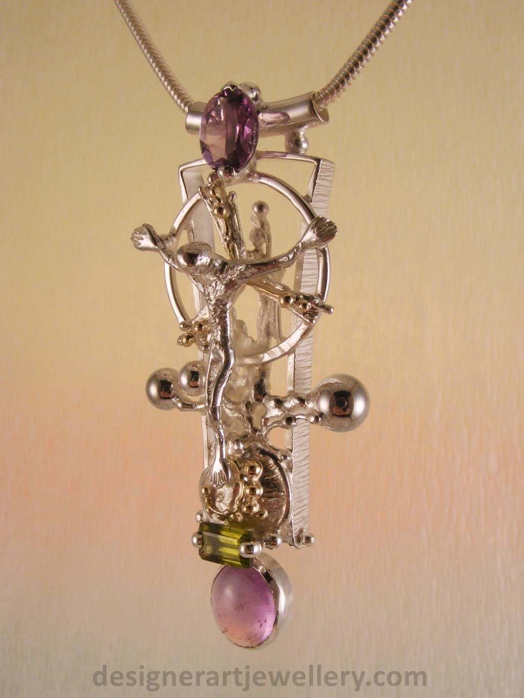 artisan made handcrafted jewelry, luxury jewelry with color stones, luxury jewelry with pearls and gemstones, handcrafted jewelry in sterling silver and 14 karat gold, luxury jewelry with gemstones and pearls, handcrafted jewelry with pearls and gemstones, jewellery from mixed metals with gemstones, gregory pyra piro art jewelry, gregory pyra piro contemporary jewelry, high quality artisan jewelry, high quality jewelry made by artist, gregory pyra piro pendant 3050