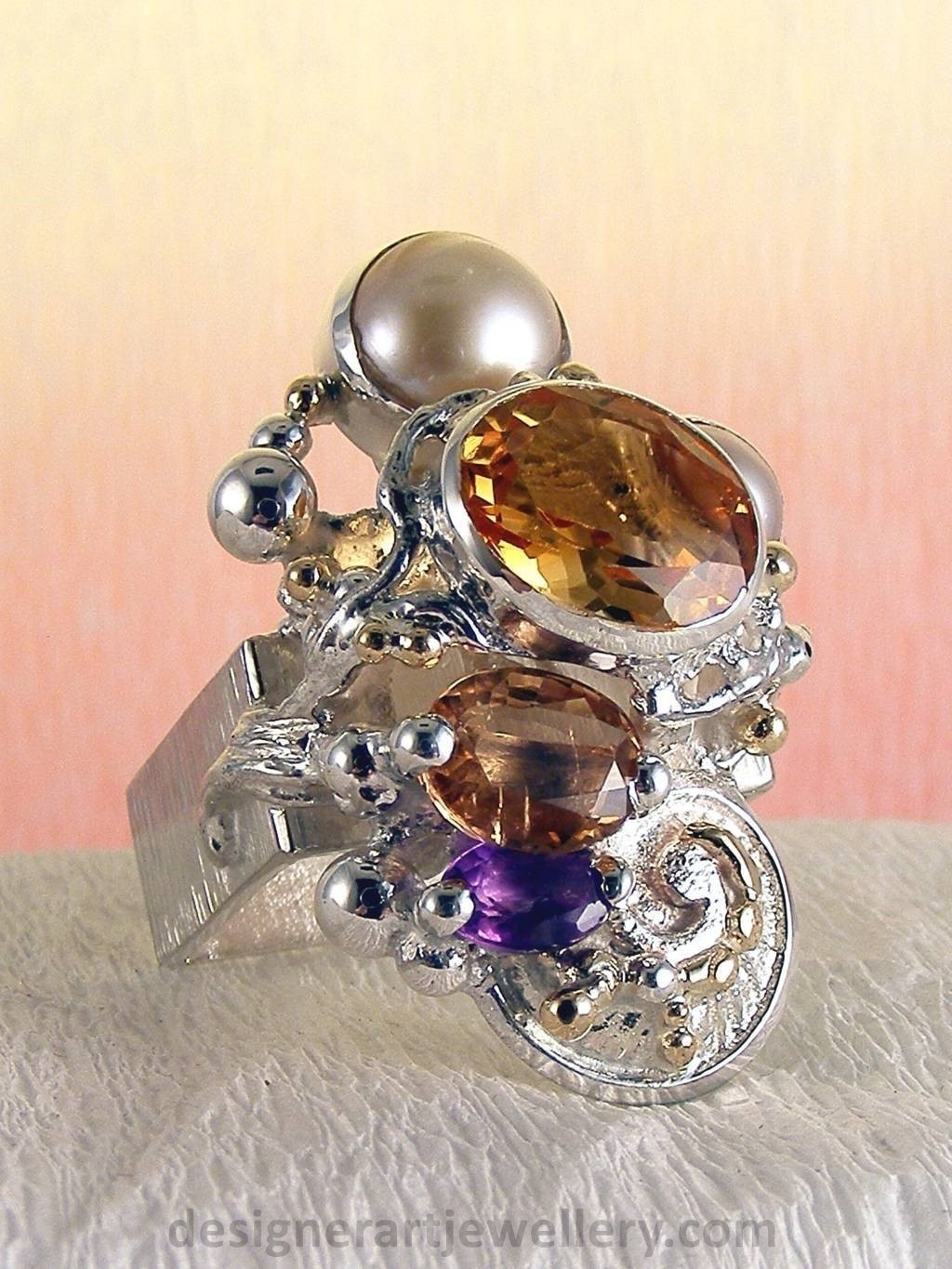 jewelry made from gold and silver, fashion inspired jewelry for women over 40, luxury jewelry shopping, handmade jewelry accessories for women over 50, fashion with elegance over 60 accessoreis and jewelry, jewelry with color stones, jewelry with real pearls, gregory pyra piro square ring 4291, handcrafted jewellery in art and craft galleries, mixed metal handcrafted ring, one of a kind ring in sterling silver and gold, rings for women with pink tourmaline and amethyst, rings for women with pink tourmaline and pearl, rings for women with citrine and pearl