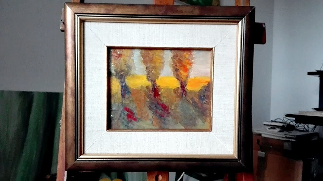 Oil Painting, Three Trees, Stanisław Pyra Piro