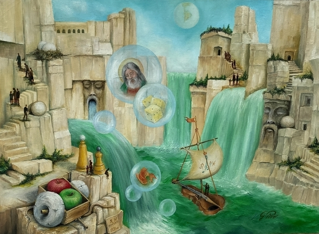 Olieverf op Canvas, Olieverfschilderij, art fantastique avec un motif surréaliste, fantasykunst met een surrealistisch motief, Fantasy-Kunst mit surrealistischem Motiv, Gregory Pyra Piro