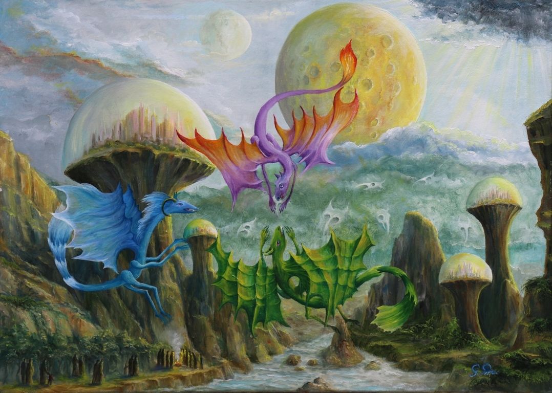 gregory pyra piro obrazy olej na plátně, fantasy umění se surrealistickým motivem, fantasy obrazy se surrealistickým motivem, surrealistické obrazy, výstava obrazů