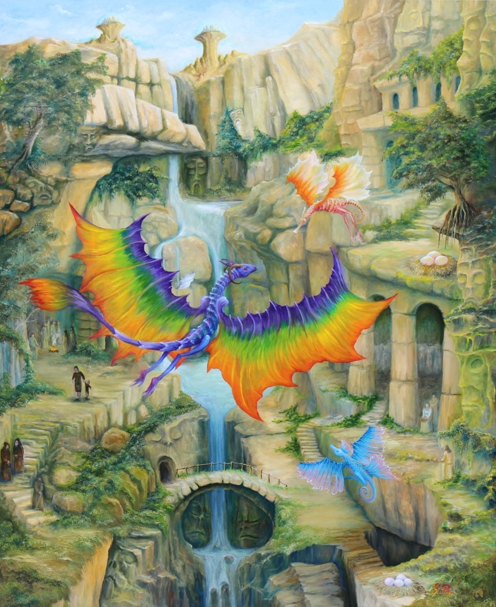 Olieverf op Canvas, Olieverfschilderij, art fantastique avec un motif surréaliste, fantasykunst met een surrealistisch motief, Fantasy-Kunst mit surrealistischem Motiv, Gregory Pyra Piro