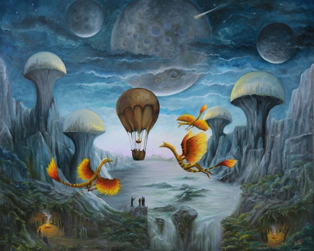 gregory pyra piro obrazy olej na plátně, fantasy umění se surrealistickým motivem, fantasy obrazy se surrealistickým motivem, surrealistické obrazy, výstava obrazů