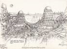 Stanisław Pyra PIRO rysunek, Stanisław Pyra PIRO Wieża Babel, Stanisław Pyra Piro sztuka, Stanisław Pyra Piro dzieło sztuki, tower of Babel drawing, dessin de la tour de Babel, Turm von Babel Zeichnung, toren van babel tekening