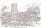 Stanisław Pyra PIRO rysunek, Stanisław Pyra PIRO Wieża Babel, Stanisław Pyra Piro sztuka, Stanisław Pyra Piro dzieło sztuki, tower of Babel drawing, dessin de la tour de Babel, Turm von Babel Zeichnung, toren van babel tekening